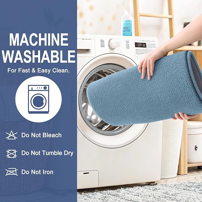 OLANLY Thick Memory Foam Bath Mat Rug 30x20, Extra Soft Absorbent Bathroom Rug, Quick Dry Bath Mats, Non-Slip, Machine Washable Carpet for Bathroom, Tub and Shower, Home Decor Accessories, Airy Blue