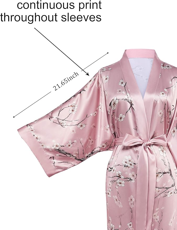 BABEYOND Short Kimono Bath Robe Blouse Satin Silky Kimono Cover Up Loose Cardigan Sleepwear Wedding Robe