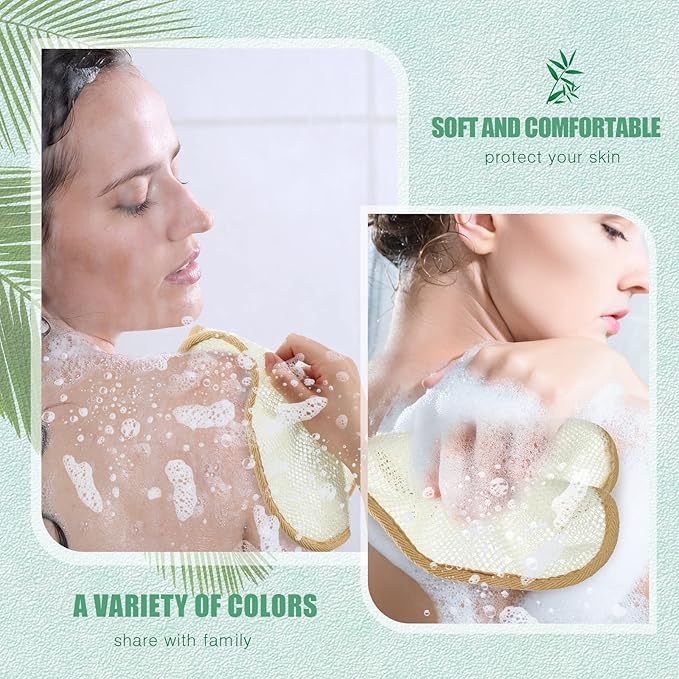 Tatuo 10 Count Exfoliating Wash Cloths for Body and Face Facial Bath Scrub Soft Weave Loofah Towel Exfoliate Bath Towel Remove Dead Skin Wash Cloth for Women Man (Khaki Edge)