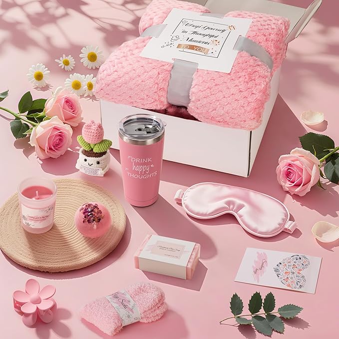 Gift Baskets for Women, Self-Care Get Well Soon Gifts Birthday Gift box for Women,Spa Unique Box Feel Better Care Package, Thinking of You Christmas Gifts for Mom, Wife, Sister, Grandma Friends