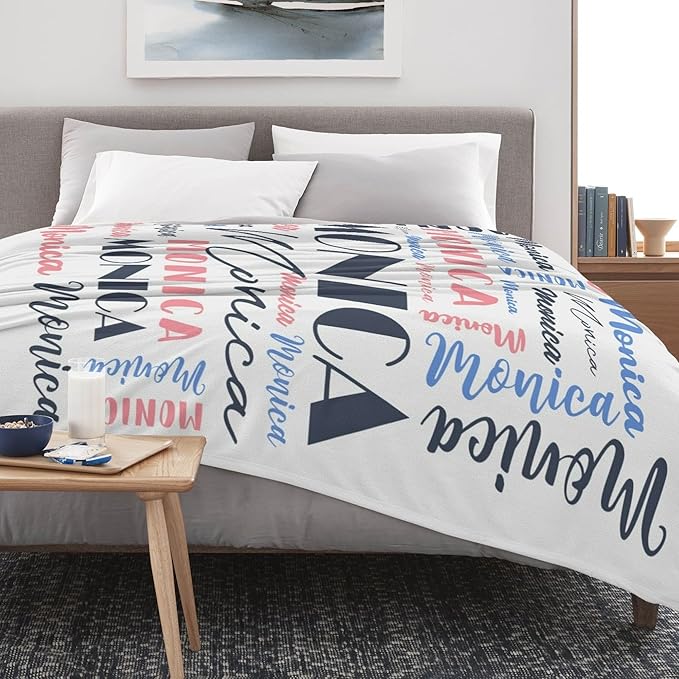 Name Blanket Personalized Blanket for Adult Kids Flannel Customize Throw Blanket Custom (Color 10, 40 x 50 Inches)