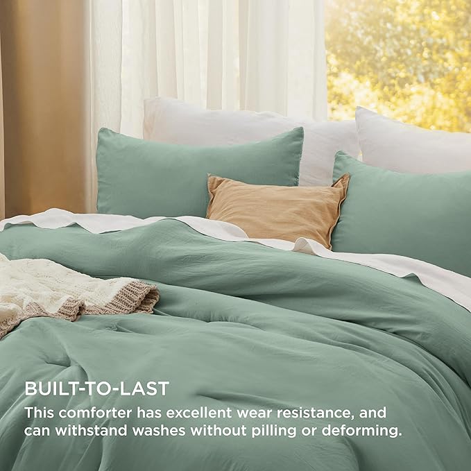 Bedsure Twin/Twin XL Comforter Set, Sage Green Soft Prewashed Bedding for All Seasons, 2 Pieces GentleSoft™ Warm Down Alternative Bed Set, 1 Lightweight Comforter (68"x88") and 1 Pillowcase (20"x26")