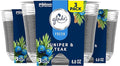 Glade Juniper & Teak Fresh Collection Candle - Fragrance Infused with Essential Oils, Air Freshener, 3-Wick, 6.8 Oz, 3 Count