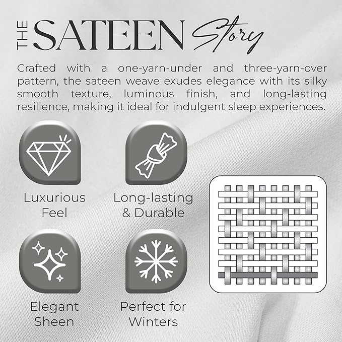 SUPREME ELEGANCE 1200 Thread Count Cotton Rich Full White Sheets Set, Ultra Soft & Silky Luxury Sateen Bed Sheets, Moisture Wicking & Wrinkle Resistant (1 Flat Sheet, 1 Fitted Sheet & 2 Pillowcases)