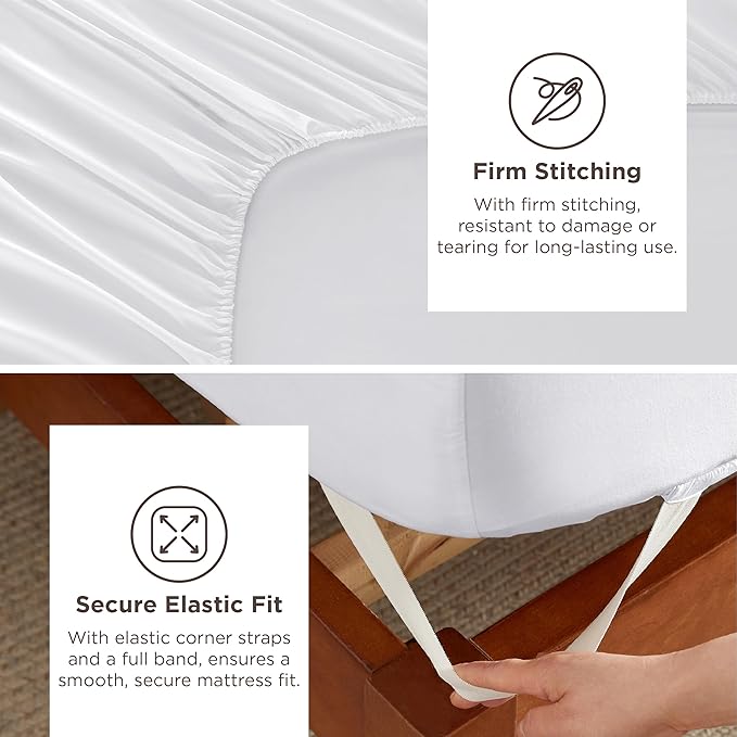 Bedsure Deep Pocket California King Sheet Sets - Fits Mattresses Up to 21 Inches Thick - 4 Piece Bed Sheets, Moisture Wicking, Soft & Cooling Bedsheet & Pillowcases, Easy & Secure Fit, White