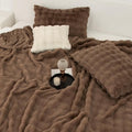 Faux Rabbit Fur Bubble Electric Blanket Queen Camel - Fluffy Thick Heated Blanket with Dual Control, 6 Heating Levels & 10 Timer Settings, Overheat Protection, Room Home Decor (84" x 90")