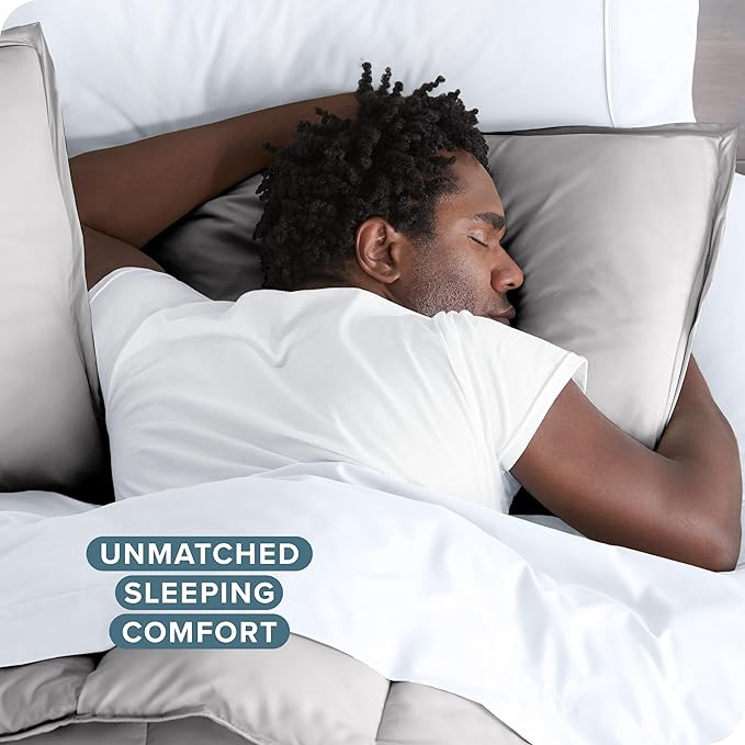 Bare Home Bedding Duvet Cover Queen Size - Premium 1800 Super Soft Collection - Lightweight, Cooling - Soft Breathable Bedding Duvet Cover (Queen, Light Grey)