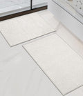 chakme Bathroom Rug Sets 2 Piece, Ultra Thin Bath Mat Quick Dry Bath Mat Set, Absorbent Bath Mat for Bathroom Non Slip Machine Washable, (White, 2 Piece)