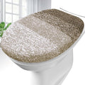 OLANLY Soft Microfiber Bathroom Toilet Lid Cover, Machine Washable Covers, 17.5x15, Stays in Place Rubber Backing, Fits Most Round, Elongated and Oblong Lids, Accessories Decor, Coffee