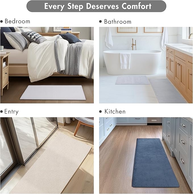 Madison Park Marshmallow Bathroom Rug Non Slip, Luxrurious Plush Bath Mat, Absorbent, Quick Dry, Spa Design Bath Room Décor, 20x24, Grey