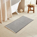 Waffle Bath Mat, Boho Bathroom Rugs Non Slip Washable Super Absorbent Quick Dry Bath Mat Farmhouse Bathroom Decor, 48"x24" Grey and White