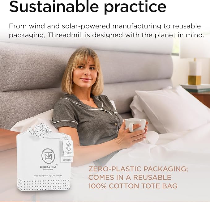 Threadmill California King Sheet Sets |Certified American Supima Cotton Sheets | 656 Thread Count 4 Piece Hotel Quality Luxury Bed Sheets Set with Elasticized Extra Deep Pocket | White Sheets