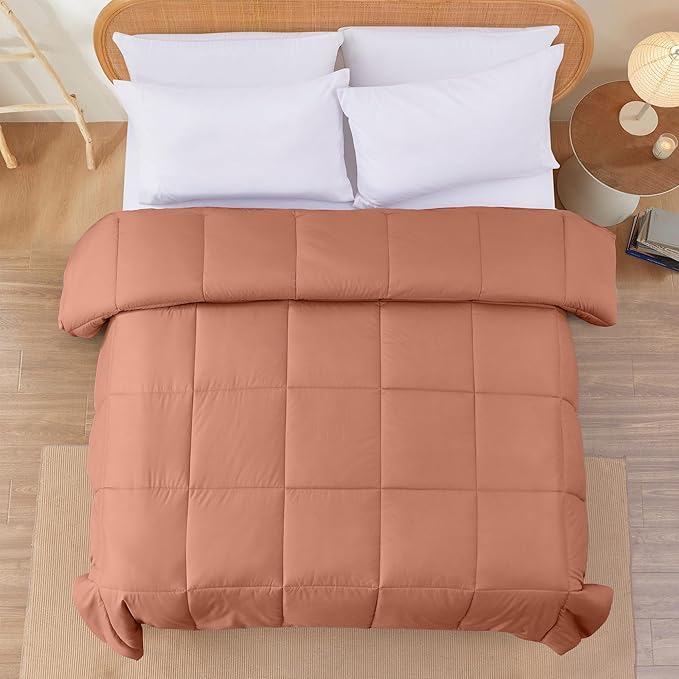 Modern Threads Down Alternative Reversible Comforter Orange Rust/Beige California King