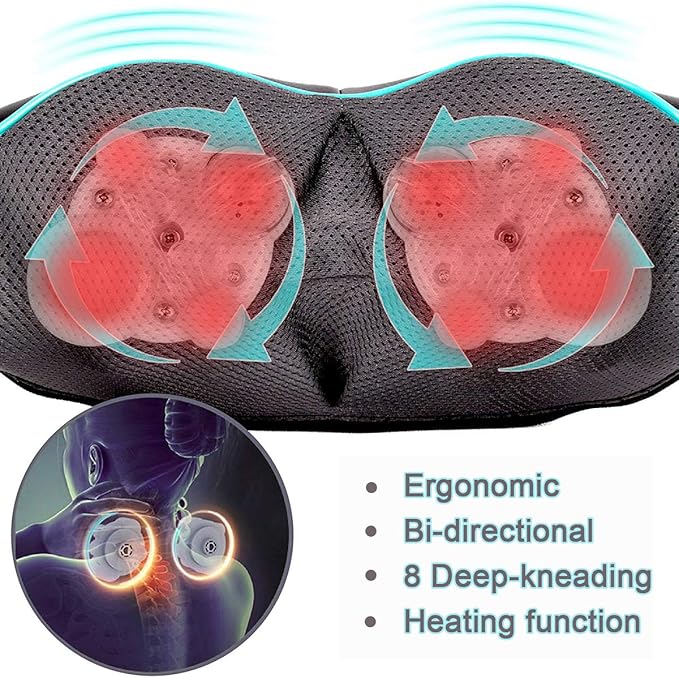 Mo Cuishle Shiatsu Neck and Shoulder Massager with Heat – Deep Kneading Massage for Relaxation – Ideal for Christmas, Mother's Day, Father's Day, Gifts for Men, Women, Mom and Dad