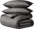 Bare Home Bedding Duvet Cover King Size - Premium 1800 Super Soft Collection - Lightweight, Cooling - Soft Breathable Bedding Duvet Cover (King, Grid - Grey/White)