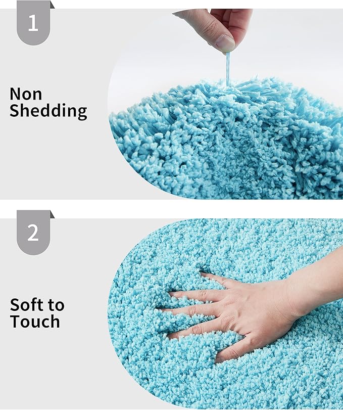 Bathroom Runner Rug 24x59 Teal Non Slip Fluffy Long Bath Mat for Bathroom Floor Washable Plush Luxury Bath Rug for Tub Absorbent Shower Sink Mat Bedside Rug