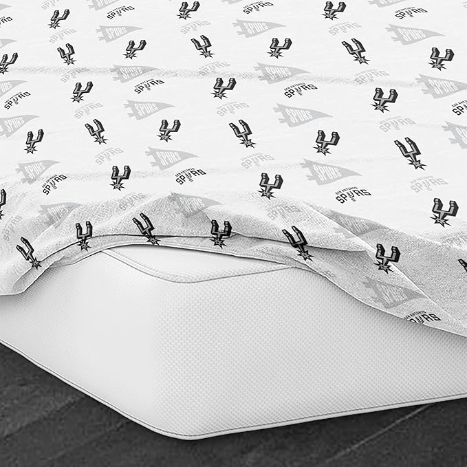 Northwest Officially Licensed San Antonio Spurs NBA Full Size Sheet Set – Soft Team Logo Bedding for Dorms, Bedrooms, Fan Caves & Game Day Style