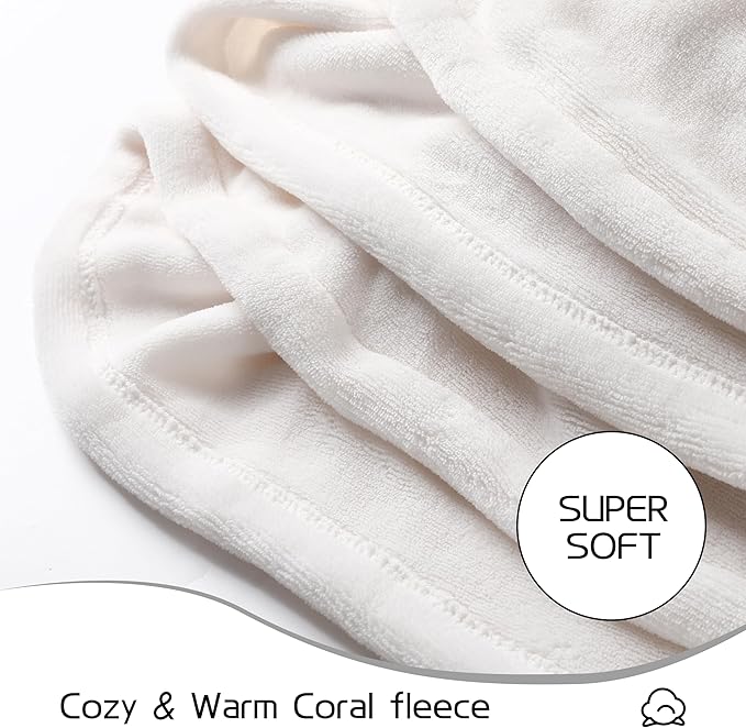 Electric Heated Blanket 84"x90" Queen Size, Soft Coral Fleece, Dual Controllers with 4 Heating Levels and 10 Hours Auto-Off, Machine Washable, Cozy Plush Fabric for Home, White