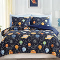 Full Size Comforter Set for Boys-7 Pieces Space Glow in The Dark Full Bedding Sets for Kids, Ultra Soft Bed in A Bag with Sheets