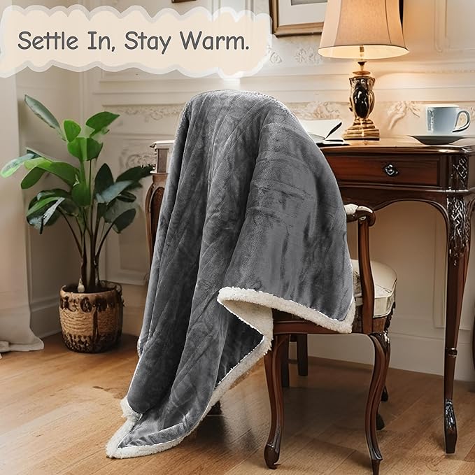 Electric Heated Blanket Full Size 72"x84", Soft Flannel with Overheat Protection, 6 Adjustable Heat Settings & 10-Hour Auto-Off Timer, Fast Heating for Winter Comfort, Light Gray
