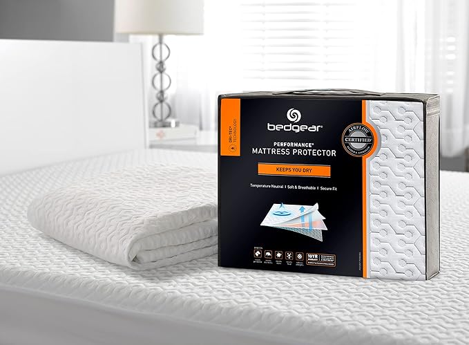 Bedgear Cal King Dri-Tec Mattress Protector – Waterproof, Breathable, Washable, Adjustable Base Compatible – Deep Pocket Fitted Pad Fits 18” Mattress – White