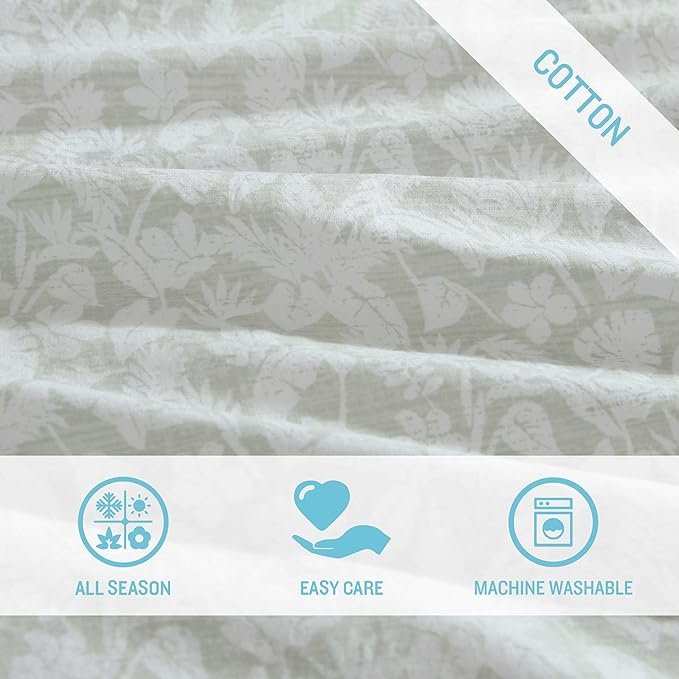 Tommy Bahama - King Bed Sheets, Crisp & Cool Cotton Percale Bedding with Matching Pillowcases, Lightweight Bed Set, Oeko-Tex Certified (Palm Day Green)