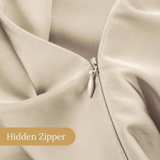 INFIIXSO Mulberry Silk Pillowcase for Hair and Skin, Silk Pillow Cases King Size with Hidden Zipper 20x40 Inches, Extraordinary Smooth and Soft Cooling Pillow Cases for Hot Sleepers(Beige, 1 Pack)