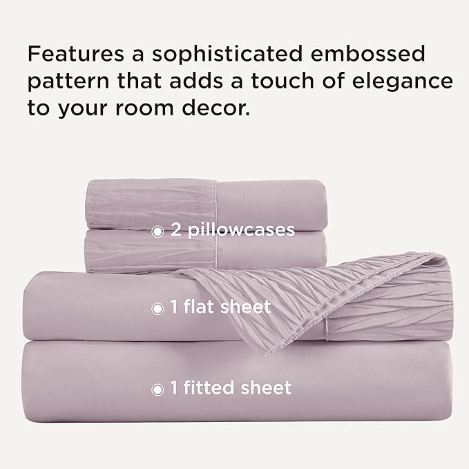 Bedsure Queen Sheet Set - 4 Pieces Soft Queen Size Sheets - Breathable & Cooling - Hotel Luxury - Easy Care Polyester Microfiber Bedding for Women, Men, Pink Mocha