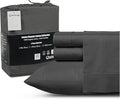 Organic Cotton Sheets Queen Sheet Set Deep Pocket,100% Cotton Bed Sheets Queen Size Set, No Pill Soft & Comfy Naturally Cool Breathable Elasticated Sheet & Pillowcase Sets- Charcoal