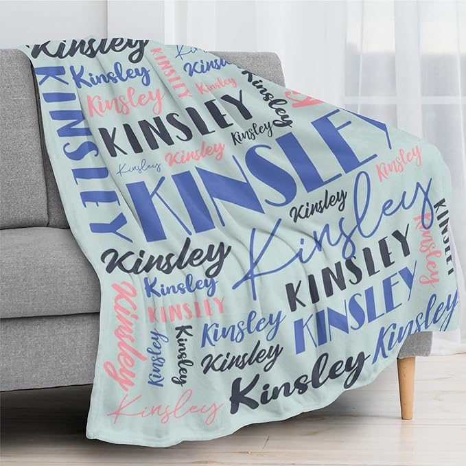 Name Blanket Personalized Blanket for Adult Kids Flannel Customize Throw Blanket Custom (Color 11, 40 x 50 Inches)