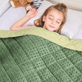 yescool Weighted Blanket 3 lb Moss Green Small Weighted Lap Blanket for Boys and Girls, Cooling Weighted Throw Blankets Minky Heavy Blankets, for 20-45lbs, 36 * 48in