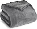 Bare Home Sherpa Fleece Blanket - Full/Queen Size - Blanket for Bed, Sofa, and Couch - Warm & Lightweight - Fluffy & Soft - Reversible (Full/Queen, Grey with Grey Sherpa)