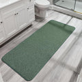 Bath Mat,Ultra Thin Bathroom Runner Rugs,Large Bath Mats for Bathroom,Quick Dry,Non-Slip,Machine Washable,Low Pile,Bath Rug,Shower Outside,Sink,Home Decor Accessories.Green,1'9"x3'11"（21x47inch）