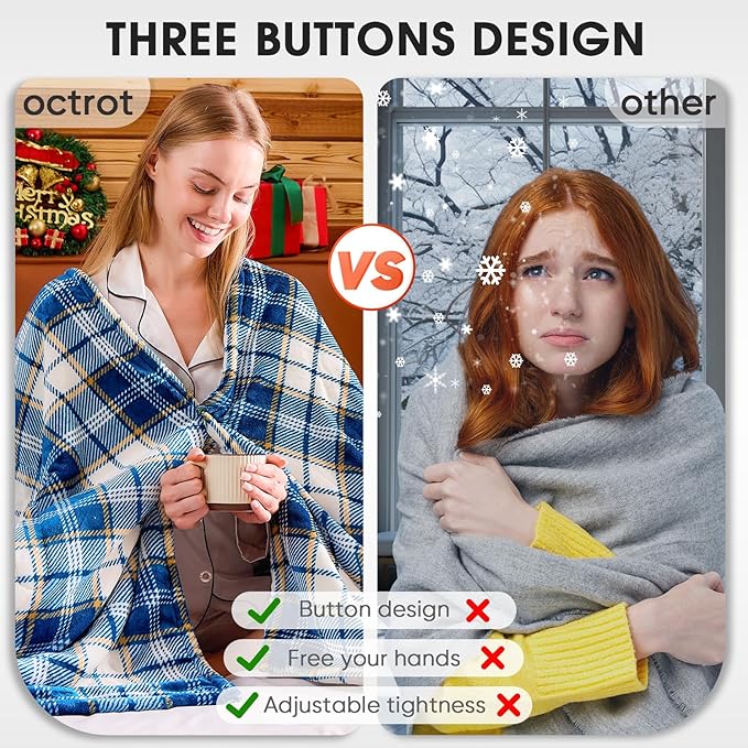 Electric Heated Blanket King Size, 90X100 Heating Blanket King With Dual Control&10 Heats Levels&Timer For Bed,Large Navy Blue Plaid Sherpa Blankets Warmer Gifts for Grandma Women Adults, Washable