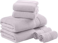 Madison Park Turkish 100% Cotton Towel Set, 600Gsm Luxury Premium Weight, Soft Absorbent Hotel Bathroom Shower Hand Face Washcloths, Assorted Sizes Lavender 6 Piece
