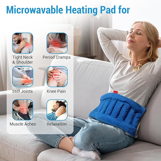 Comfytemp Microwave Heating Pad for Pain Relief, HSA Store, FSA Approved, 8"x16" 2.18LB Hot Pack Moist Heat Physical Therapy for Neck Shoulder, Cramps, Christmas Birthday Gifts for Women Men Seniors