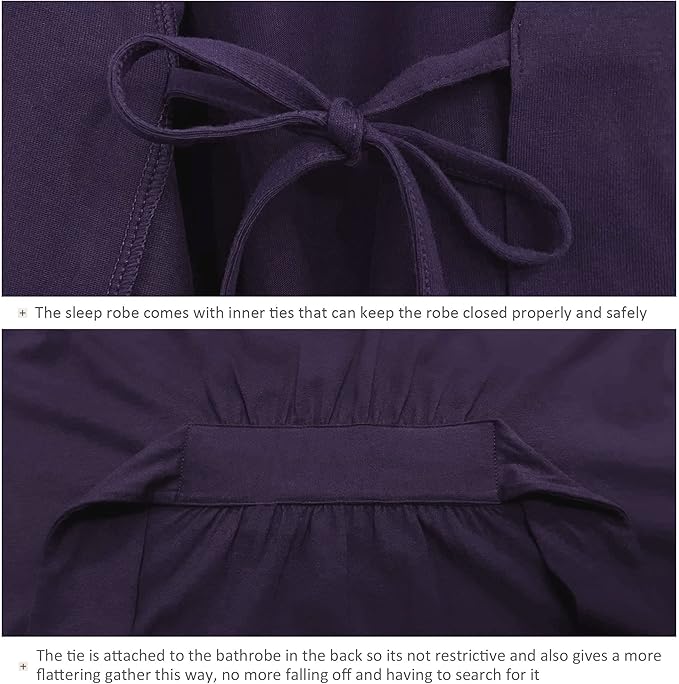COLORFULLEAF Womens Bamboo Short Robes Lightweight Kimono Cotton Robe Soft Knit Bathrobe Ladies Loungewear with Pockets