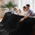 Bedsure GentleSoft Sherpa Fleece Oversized Cal King Blankets for Bed - Thick and Warm, Soft Fuzzy Plush Large Blanket for Winter, Black, 112x98 Inches