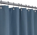 Barossa Design Waffle Weave Shower Curtain Hotel Luxury Spa, 230 GSM Heavy Duty Fabric & No Blowing, Water Repellent and Machine Washable - Moonlight Blue, 71"x72"