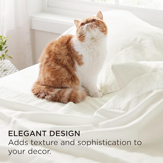 Bedsure California King Sheet Sets - 4 Pieces Soft Cal King Sheets - Breathable & Cooling - Hotel Luxury - Easy Care Polyester Microfiber Bedding for Women, Men, Ivory