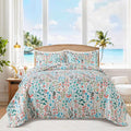 BEDIFANY Queen Size Quilt Bedding Set - Cotton Filling Lightweight Reversible Bedspread with Botanical Floral Pattern, Farmhouse Bed Coverlet for All Seasons, 3-Piece Set (90x98 Inches)