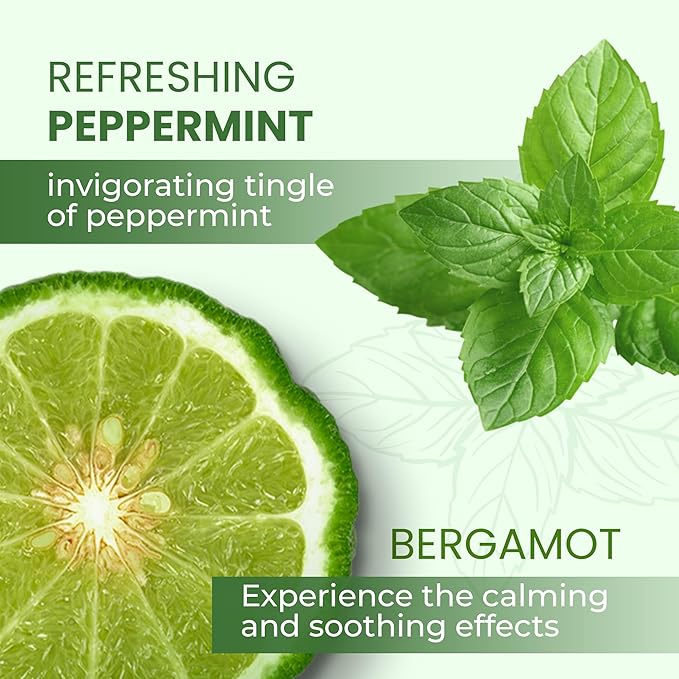 Luxury Foaming Bath - Natural Scented Bubble Bath - with Essential Oils and Epsom Salt - Refreshing Peppermint Scent, 33.8 fl oz / 1L