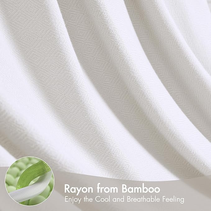 Madison Park Twin Size Blanket, 70% Rayon Bamboo-Based, 30% Cotton, Breathable for Hot Sleepers Menopause, Ultra Soft and Snag-Resistant, Summer Blanket for Bed or Couch, Twin 66"x90", White