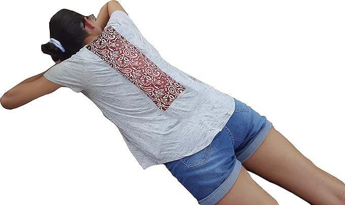 Microwavable Corn Filled Heating Pad and Cold Pack/Washable 100% Cotton Cover (Bandana - Shiny Red, 5.25in W x 17.25in L)