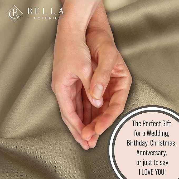 Bella Coterie Luxury Bamboo Viscose Split King Size Sheet Set | 2 Fitted Sheets for Sleep Number & Adjustable Beds | 100% Organically Grown | Cooling & Ultra Soft | 18” Deep Pocket [Olive]
