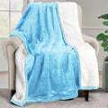 Utopia Bedding Sherpa Blanket Throw Size (Washed Blue, 50x60 Inches) - Soft Lightweight Plush Fleece Reversible Blanket for Bed, Sofa, Couch, Camping and Travel