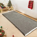Waffle Bath Mat - Boho Bathroom Rugs Non Slip Washable, Super Absorbent & Quick Dry, Soft Bath Mat Farmhouse Bathroom Decor, 20'' x 48'', Olive Green and White