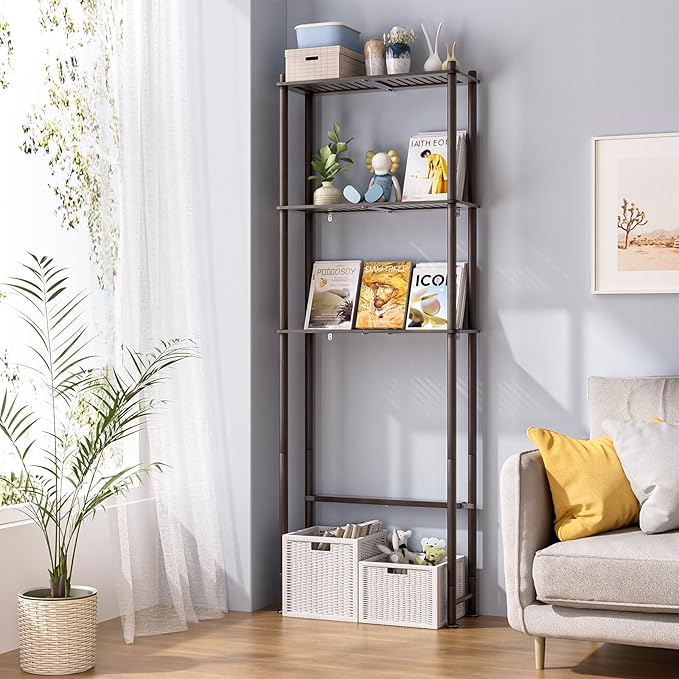 AmazerBath Bamboo Over The Toilet Storage Shelf, Over Toilet Bathroom Organizer Rack, 3-Tier Bathroom Shelves Over Toilet, Space Saver, Espresso