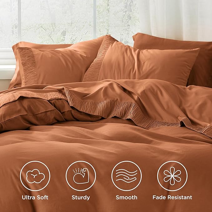 Bedsure California King Sheet Sets - 4 Pieces Soft Cal King Sheets - Breathable & Cooling - Hotel Luxury - Easy Care Polyester Microfiber Bedding for Women, Men, Terracotta