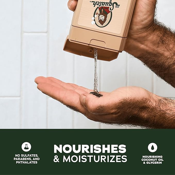 Dr. Squatch NEW Body Wash for Men with Nourishing, Natural Ingredients | No Paraben, Phthalate, Sulfate | All Day Moisture | Long Lasting Scent | Fresh Falls & Coconut Castaway (14 oz, 2-Pack)